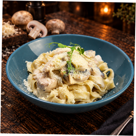 ПАСТА С ЦЫПЛЕНКОМ И ГРИБАМИ
