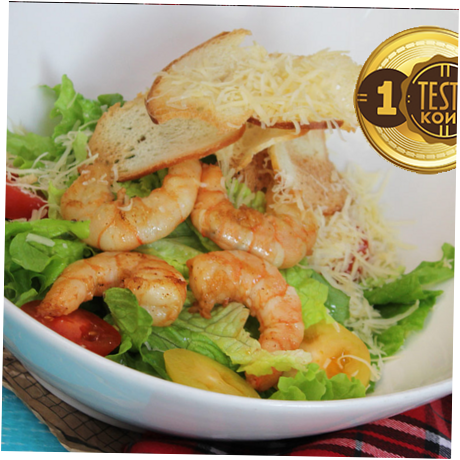 САЛАТ «ЦЕЗАРЬ С КРЕВЕТКАМИ»